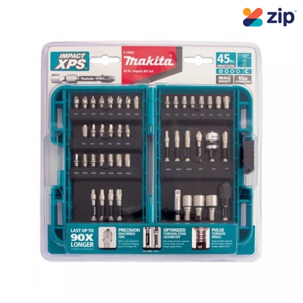 Makita E 10481 45 Piece XPS Impact Bit Set w Quick Chuck Bit Holder